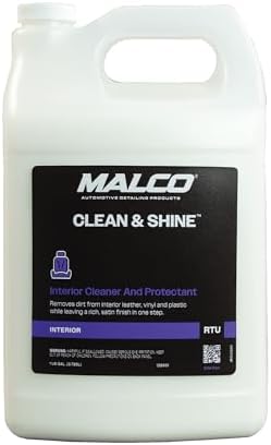 Malco Clean and Shine Interior Car Cleaner and Dressing - Best Interior Car Care to Restore Leather Plastic and Vinyl / 1 Simple Step To Clean, Condition, and Protect/Non-Glare Satin Finish (125901)