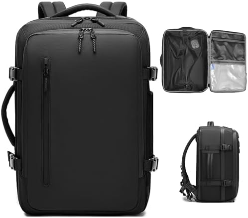 45L Travel Backpack with Built-in Vacuum Seal Backpacks Exapandable Waterproof Air Compression System TSA Lock Carry-On Suitcase Luggage Laptop Bag Black