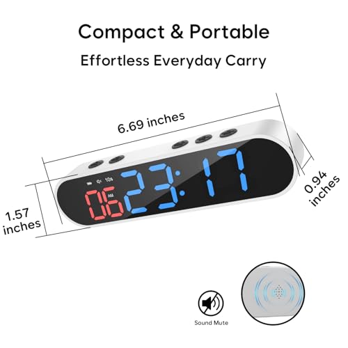 Dienmern Portable Gym Timer Clock with Strong Magnet - Workout Interval Timer with Countdown/UP/Stopwatch, 50Hours Powerful Battery Gym Clocks for Home Gym/Garage/Boxing/Fitness
