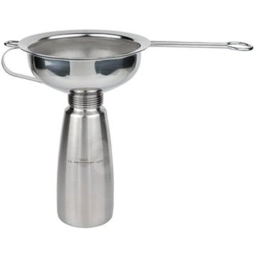 iSi Funnel & Sieve - Stainless Steel Combination Set with 700ml Capacity - Universal Fit, Compatible with Cream Whippers, Canning Jars, Bottles - Dishwasher Safe, Professional Kitchen Accessories