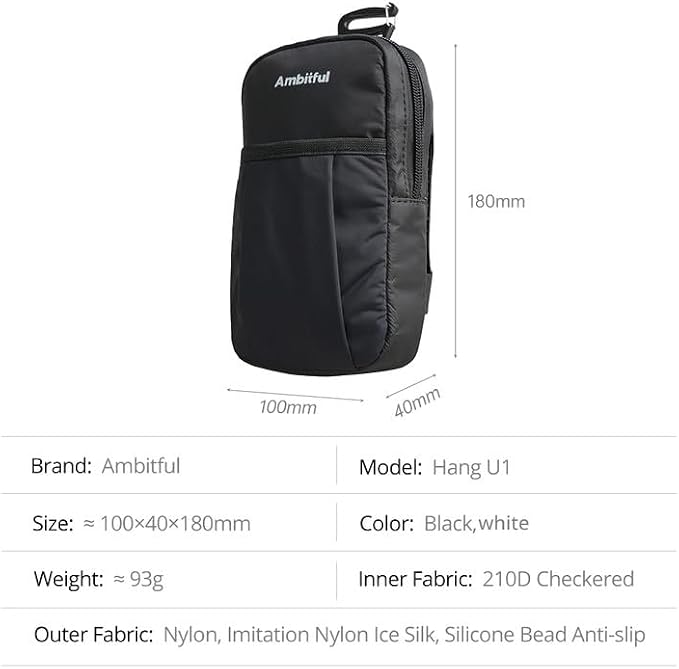 AMBITFUL Compact Sports Camera Bag, Shoulder Strap Storage Case, 3.94 x 1.57 x