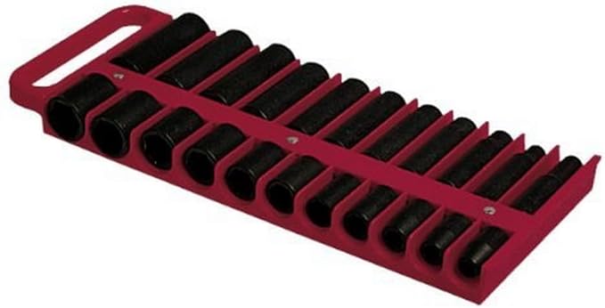 Lisle 40900 Large Magnetic 1/2” Socket Tray Red