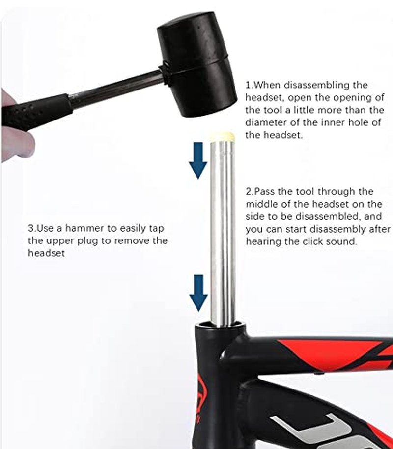 WIROJ Bicycle Headset Cup Removal Tool, Bike Head Parts Remover, Mountain Bike Stainless Steel Bowl Disassembly Repair Tool for 1-1/8, 1-1/4 and 1-1/2 inch