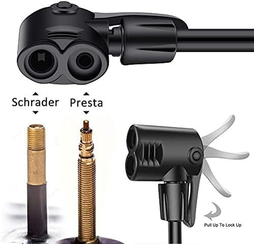 GOBKO Bicycle Floor Pump - High Pressure 160 PSI with Gauge for Presta & Schrader Valves | Portable Air Pump for Bikes & Sports Balls
