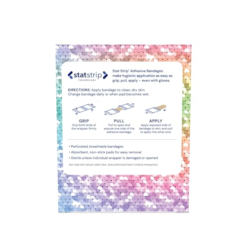 Dukal Design Series Glitter Adhesive Bandages with Stat Strip® Technology, 3/4" x 3" (Box of 100)