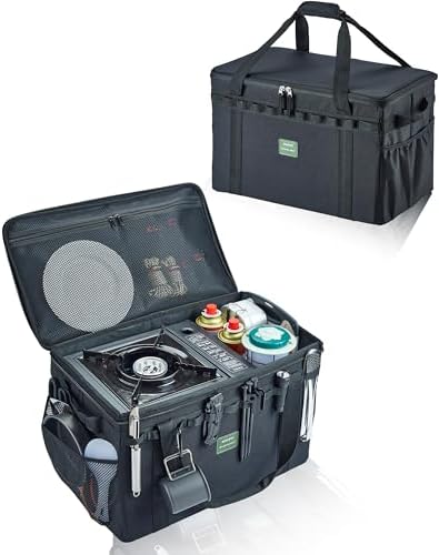 UPWOIGH 40L Heavy Duty Camping Storage Bag with Dividers, Black
