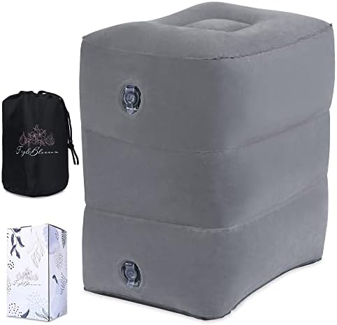 Inflatable Airplane Footrest Pillow | Inflatable Kids Travel Bed | Adjustable Height Inflatable Foot Rest for Air Travel, Train, Car, Home or Office | Airplane Bed for Toddler | Kids Travel Essentials