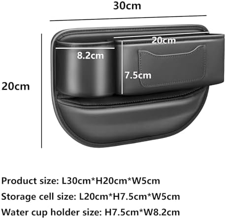 Car Seat Gap Filler & Organizer，2 Pack Black Car Leather Cup Holder Gap Bag,Men Car Interior Accessories，Seat Gap Storage Box for Storage Sunglasses、Phone、Key