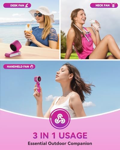 PlayHot Portable Handheld Turbo Fan, Travel Essentials, Gifts for Women/Men