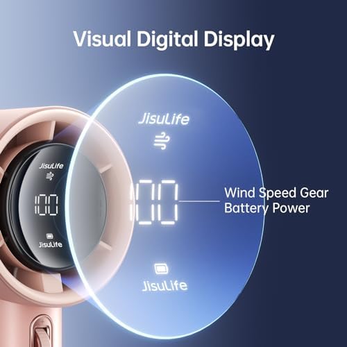 JISULIFE Handheld Fan Pro1S - Next-Gen Airflow: Up to 12H Runtime