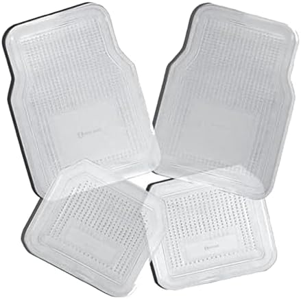 Zento Deals Car Floor Mat - Clear All Weather Floor Mat - Heavy Duty Weather Protection Mats – Universal Fit 4pc Front and Rear – Non Slip Car Van SUV Protection Liner