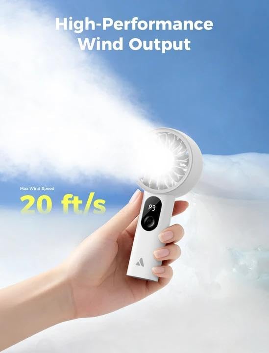 Aecooly Mighty Portable Fan, Powerful Handheld Fan, USB Rechargeable