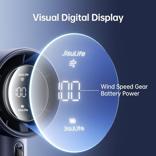 JISULIFE Handheld Fan Pro1S - Next-Gen Airflow: Up to 12H Runtime