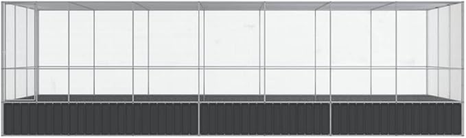Steel Aviary with Extension, Large Bird Cage with Lockable Door, Aviary Spacious and Versatile Cage Ideal for Parakeets, Parrots, Lovebirds, Cockatiels, Pigeons, 285.4"x120.9"x83.5",-287