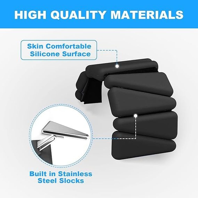 Wrist And Ankle Weights For Women Mens 2lb pair(1lb each) Weighted Bracelet,Adjustable Weights For Walking,Running,Dancing,Yoga,Pilates,Strenght Training And More