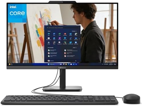 Lenovo IdeaCentre 24 23.8" N100 16GB 1TB SSD All-in-One Desktop Computer | Office 365, FHD Intel Processor AIO, WiFi 6, Bluetooth, Windows 11 Home, Jet Black for Everyday Use
