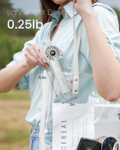 Gaiatop Portable Mini Fan, 3 Speed USB Rechargeable Handheld Fan with Light