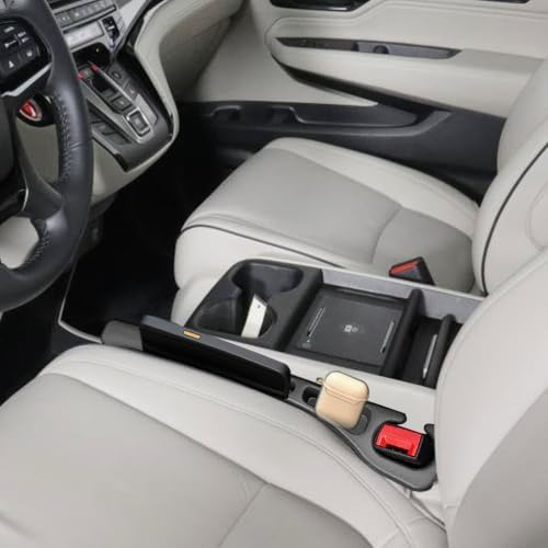 Car Seat Gap Filler Organizer Compatible with Honda Odyssey Accessories Seat Gap Plug Blocker with Storage Slot Non-Slip Car Cup Holder Coaster Black 2 Pack