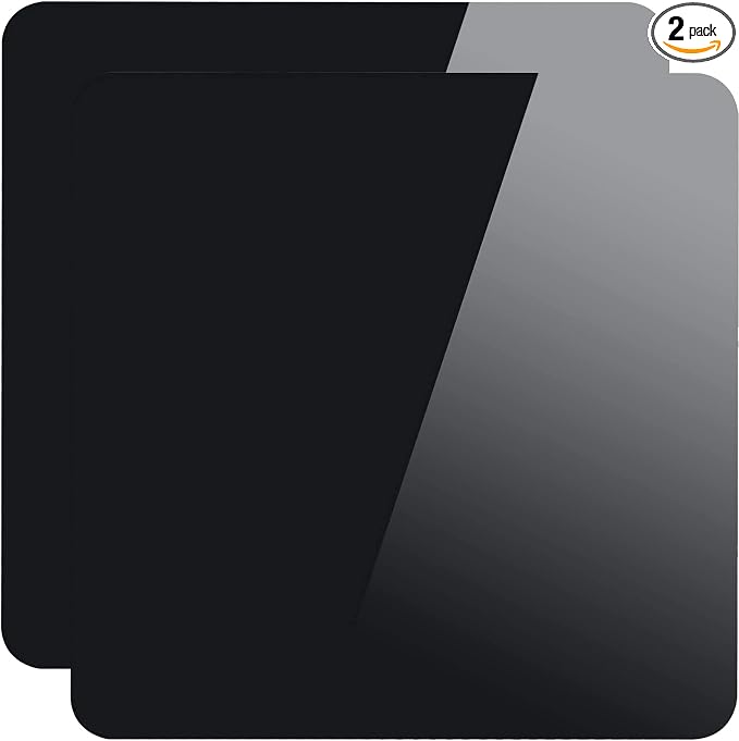 2 Packs 12 x 12 Inch Acrylic Black Reflective Display Table Riser