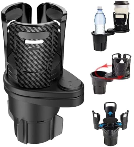 Car Cup Holder Expander for Hyundai Tucson 2022 2023 2024 2025 2026, Cup Holder Adapter with Expandable Arm and Adjustable Base,Carbon Black
