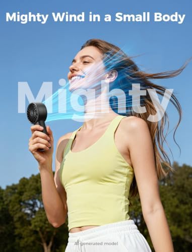 Aecooly Mighty Portable Fan, Powerful Handheld Fan, USB Rechargeable