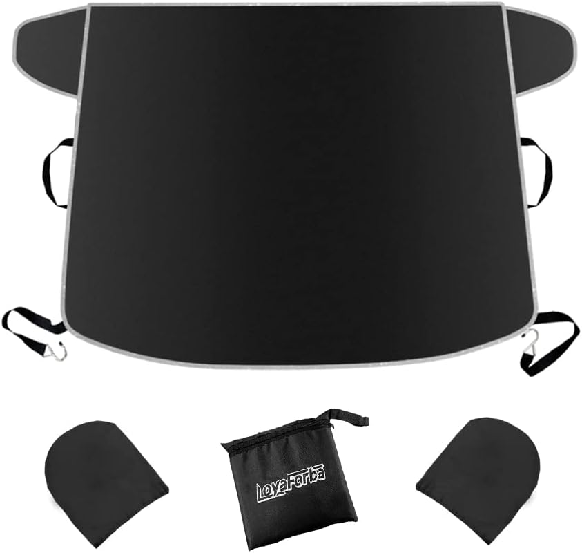 LoyaForba Car Magnetic Windshield Snow Cover for Ice, All Weather Application Windshield Cover, Snow and Wiper Protector for Most Cars, SUVs, Vans, Winter Car Front Window Accessories