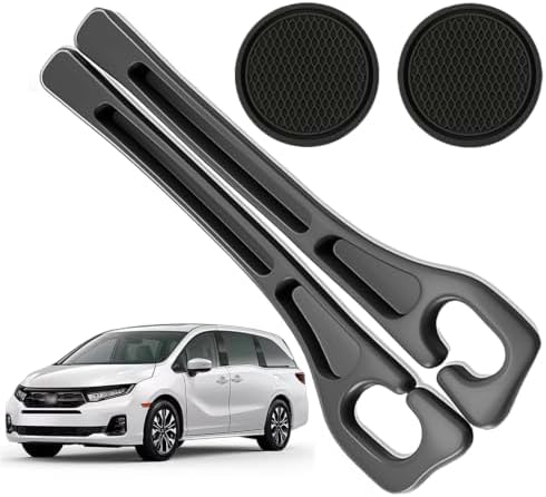 Car Seat Gap Filler Organizer Compatible with Honda Odyssey Accessories Seat Gap Plug Blocker with Storage Slot Non-Slip Car Cup Holder Coaster Black 2 Pack