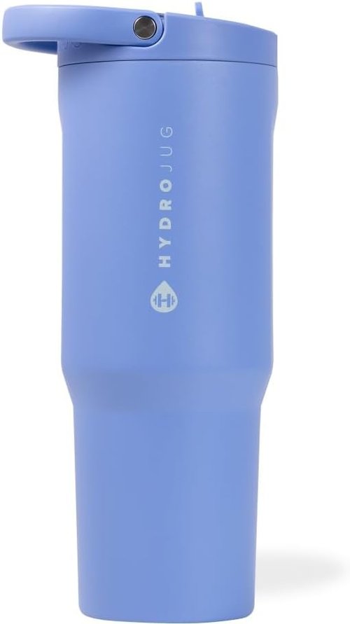 HydroJug Sport - 32oz Stainless Steel Tumbler with Straw | Vacuum Insulated, Leakproof, Ergonomic Design, Light Blue
