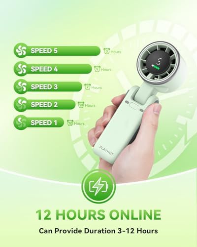 PlayHot Portable Handheld Turbo Fan, Travel Essentials, Gifts for Women/Men