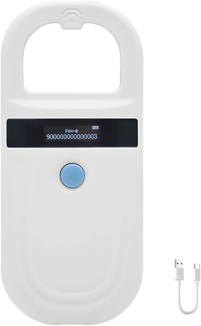 Pet Microchip Reader, 134.2Khz Handheld Scanner, Compatible with Emid Fdx-B, 0-15 Cm Reading, OLED Display, Pet Id Tracking