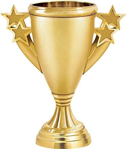 Crown Awards Gold Cup Trophy - 5.25" Gold Starburst Recognition Trophy with Custom Engraving