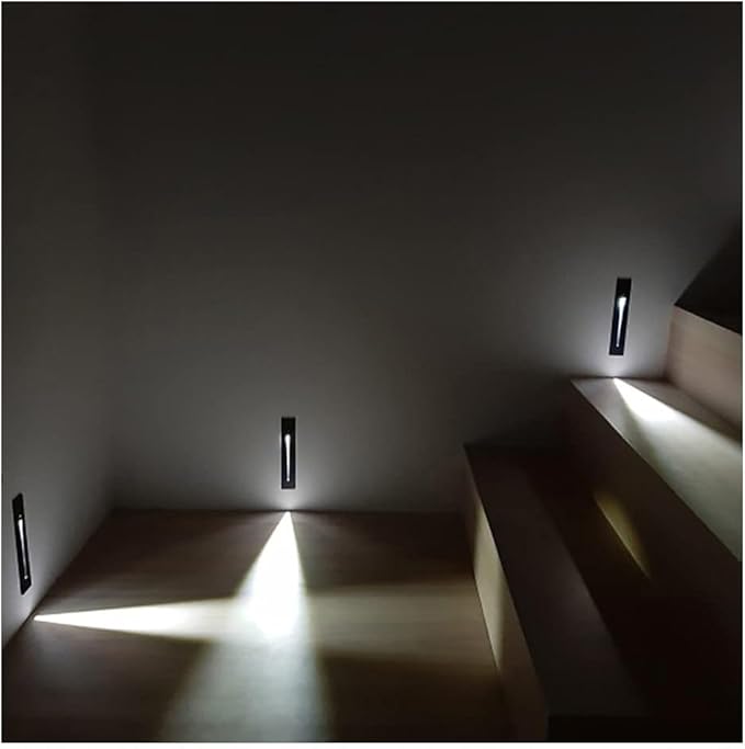5Pcs Motion Sensor Stair Lights Embedded LED Step Lights, 3W AC85-265V Waterproof Recessed Light Fixtures for House/Wall Cavity/Hallway/Stair/Corner/Decks 4000K Sand Gray