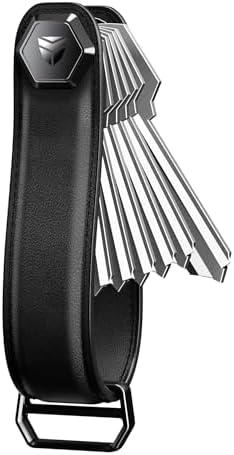 Dexnor Key Organizer, Adventure-proof Leather Key Holder Snag-free Keychain Keyring up to 6 Keys
