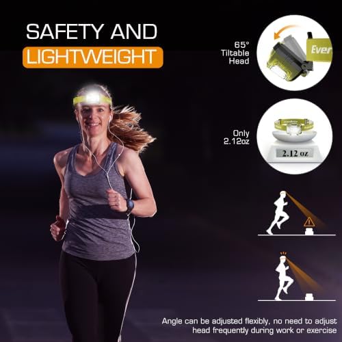 EverBrite Headlamp, 300 Lumens LED Head Lamp for Kids & Adults, Red Light