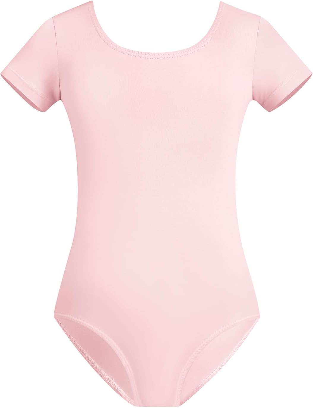 Skiennix Gymnastics Leotards for Girls - Short Sleeve Bodysuit in Black, Pink & White | Perfect for Dance & Tumbling
