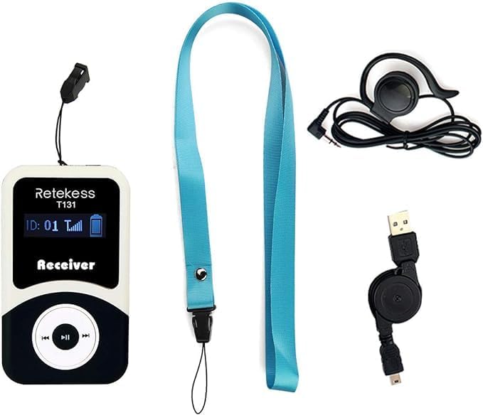 Retekess T131 Tour Guide System Receiver, Church Translation System, Compatible