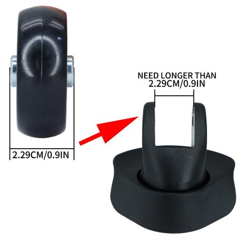 luckclub 4 Pcs Luggage Wheels Replacement 50x23mm/1.96×0.9in Suitcase Wear-Resistant Repair Wheels for Luggage.L106