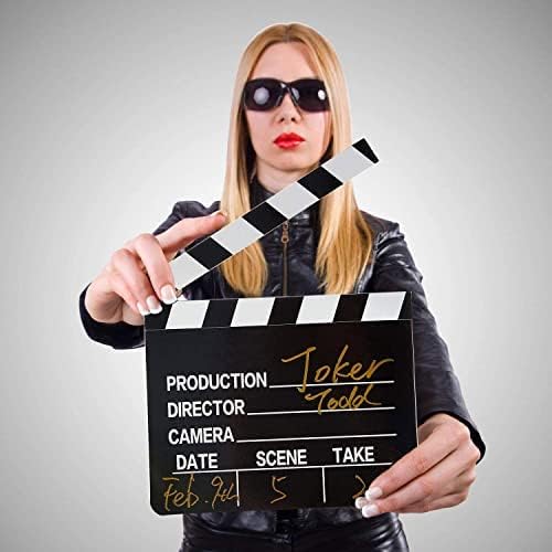 BBTO Movie Film Clap Board - 10 Pieces Writable Directors Clapper | 7 x 8 Inch Black & White