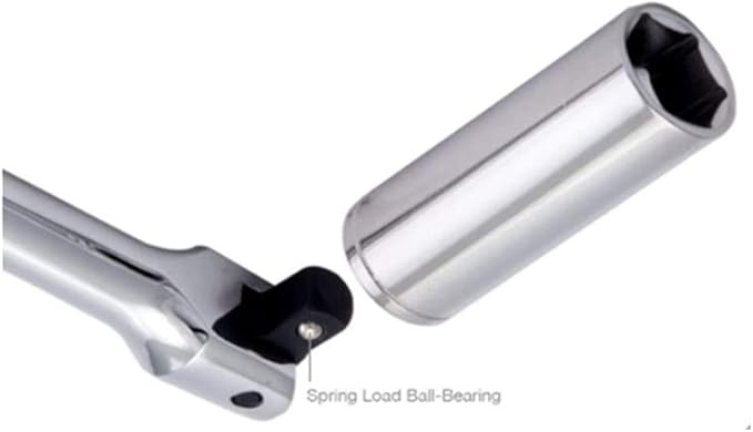 FLZOSPER 1/2-Inch Drive Premium Extension Breaker Bar | 25" Length | Heavy Duty CR-V Steel | 180° Rotating Flex Cr-Mo Head | Spring-Loaded Detent Ball Great for Automotives, Nuts and Bolts