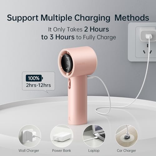 JISULIFE Handheld Fan Pro1S - Next-Gen Airflow: Up to 12H Runtime
