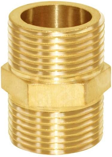 Joywayus 1/2" Male NPT Threaded Brass Pipe Fittings Nipple Fuel/Air/Water/Boat/Gas/Oil (Pack of 5)
