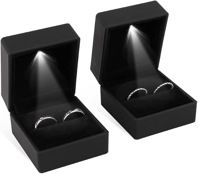 iSuperb® Ring Box Black Jewelry Case Organizer