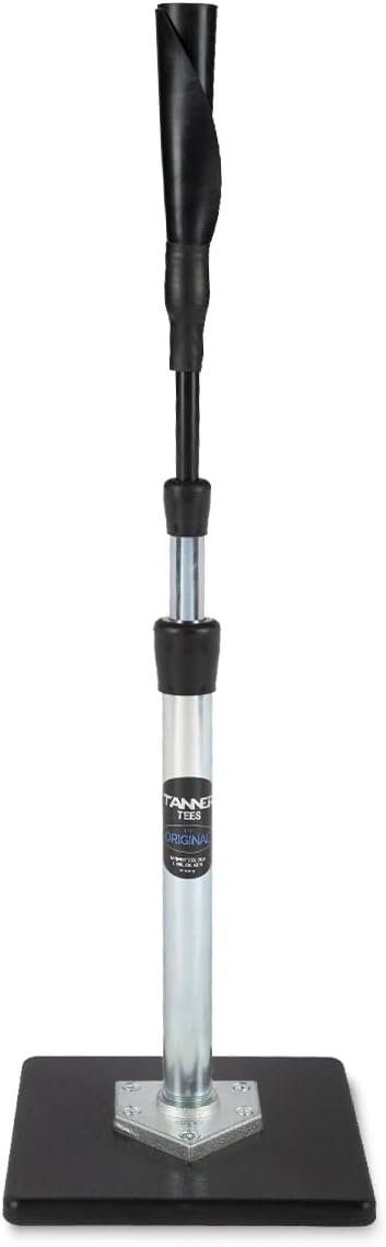 Tanner Tee - Adjustable Pro Batting Tee for Baseball & Softball | Steel Shaft, Rubber Top, 26"-43" Height