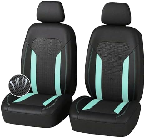 4PCS Cooling Car Seat Covers,Breathable Front Seat Covers with Mesh Construction and Foam Padding,Car Seat Protector to Reduce Back Sweating,Universal Car Interior for Car SUV (Mint)