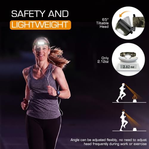 EverBrite Headlamp, 300 Lumens LED Head Lamp for Kids & Adults, Red Light
