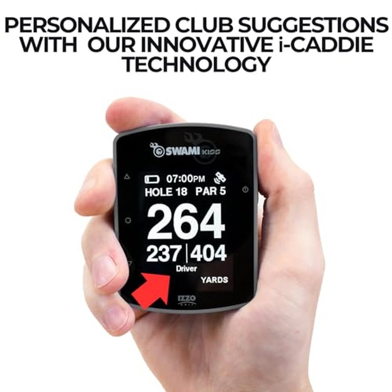 Swami KISS 2.0 Handheld Golf GPS Ragnefinder with Integrated Magnets - Grey