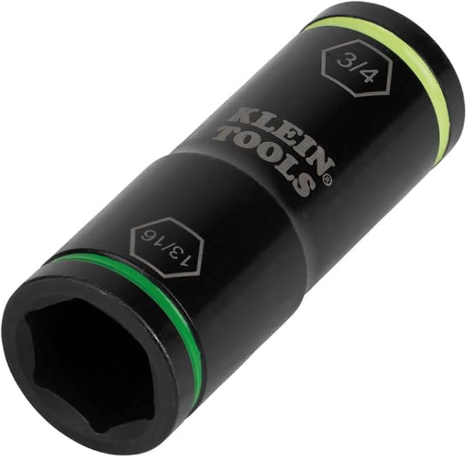 Klein Tools 66074 Impact Driver Flip Socket, 3/4- and 13/16-Inch Sizes, Use with Klein Tools Compact Impact Wrenches BAT20CW, BAT20CW1