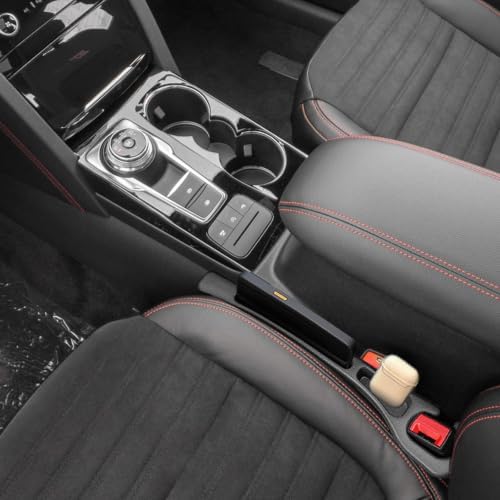 Car Seat Gap Filler Organizer Compatible with Ford Escape Accessories Seat Gap Plug Blocker with Storage Slot Non-Slip Car Cup Holder Coaster Black 2 Pack