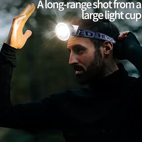 LED Headlamp Separate Design Outdoor Headlamp Waterproof Rechargeable Long Range Headlamp Suitable for Camping Hiking Hunting