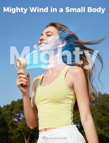 Aecooly Mighty Portable Fan 2 Pack, Powerful Handheld Fan, USB Rechargeable